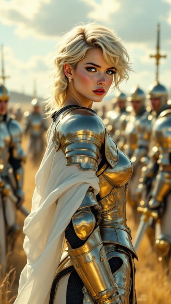 Regal Warrior Maiden in Shining Armor
