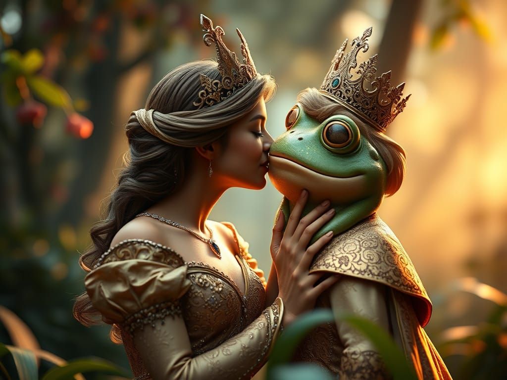 Regal Frog King Moment in Vibrant Forest