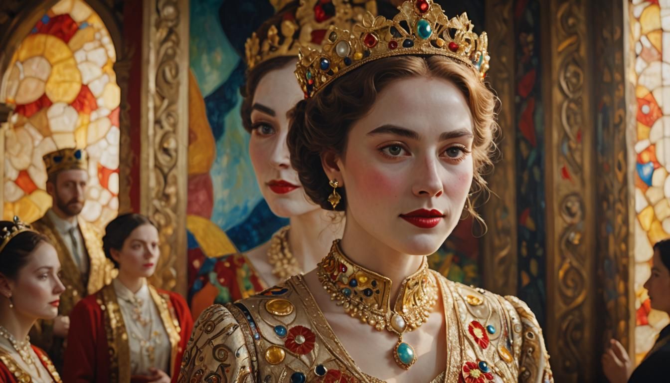 Queen of the World: Klimt-Inspired Cinematic Portrait