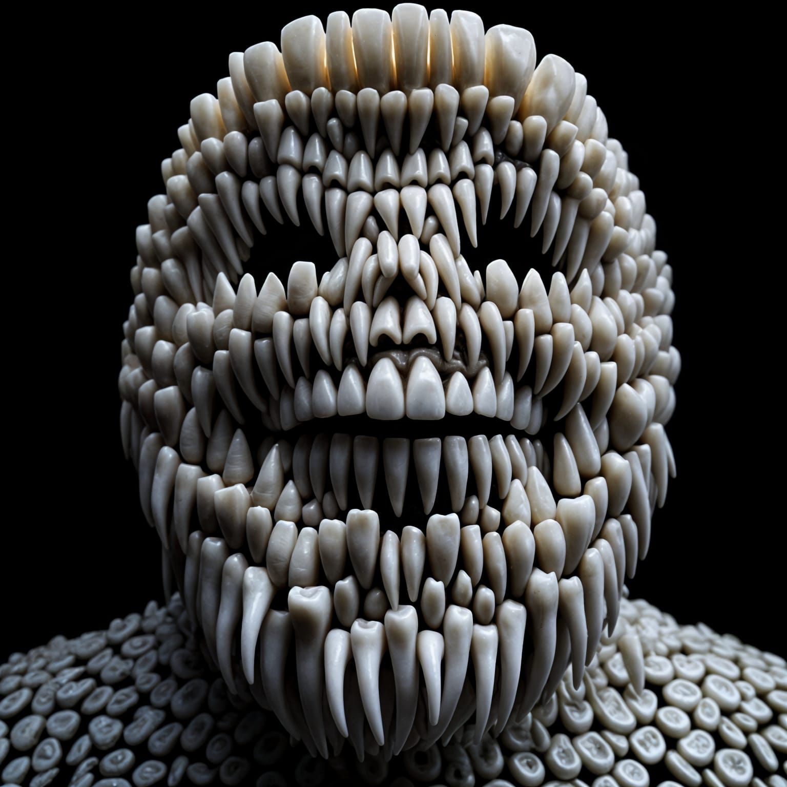 Horrifying Tooth Phantom Shrouded in Human Teeth