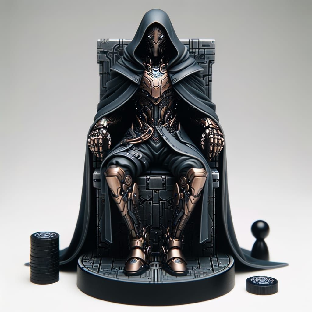 Futuristic Humanoid Token on Throne