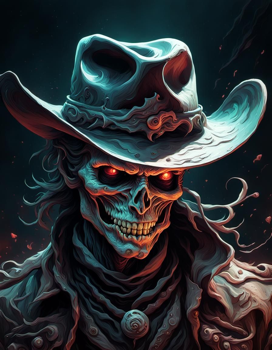 Sinister Cowboy Ghoul as Digital Art