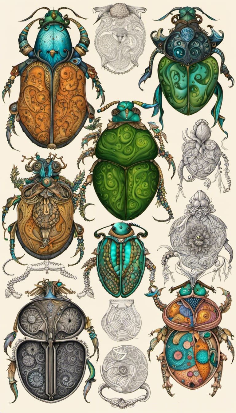 Abstract Whale Skeleton with Fractal Bubbles