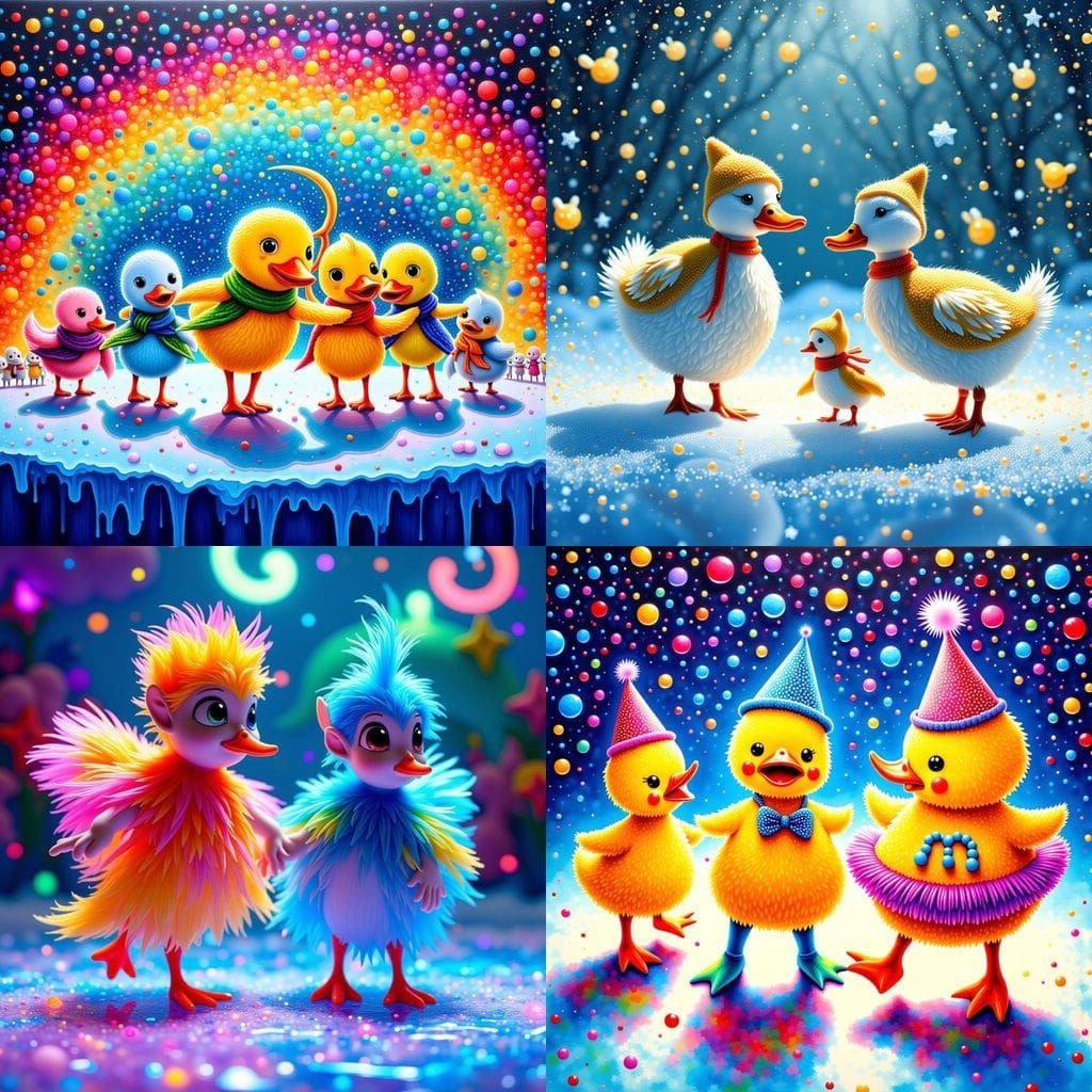Dancing Ducks on Ice: A Heartwarming Scene