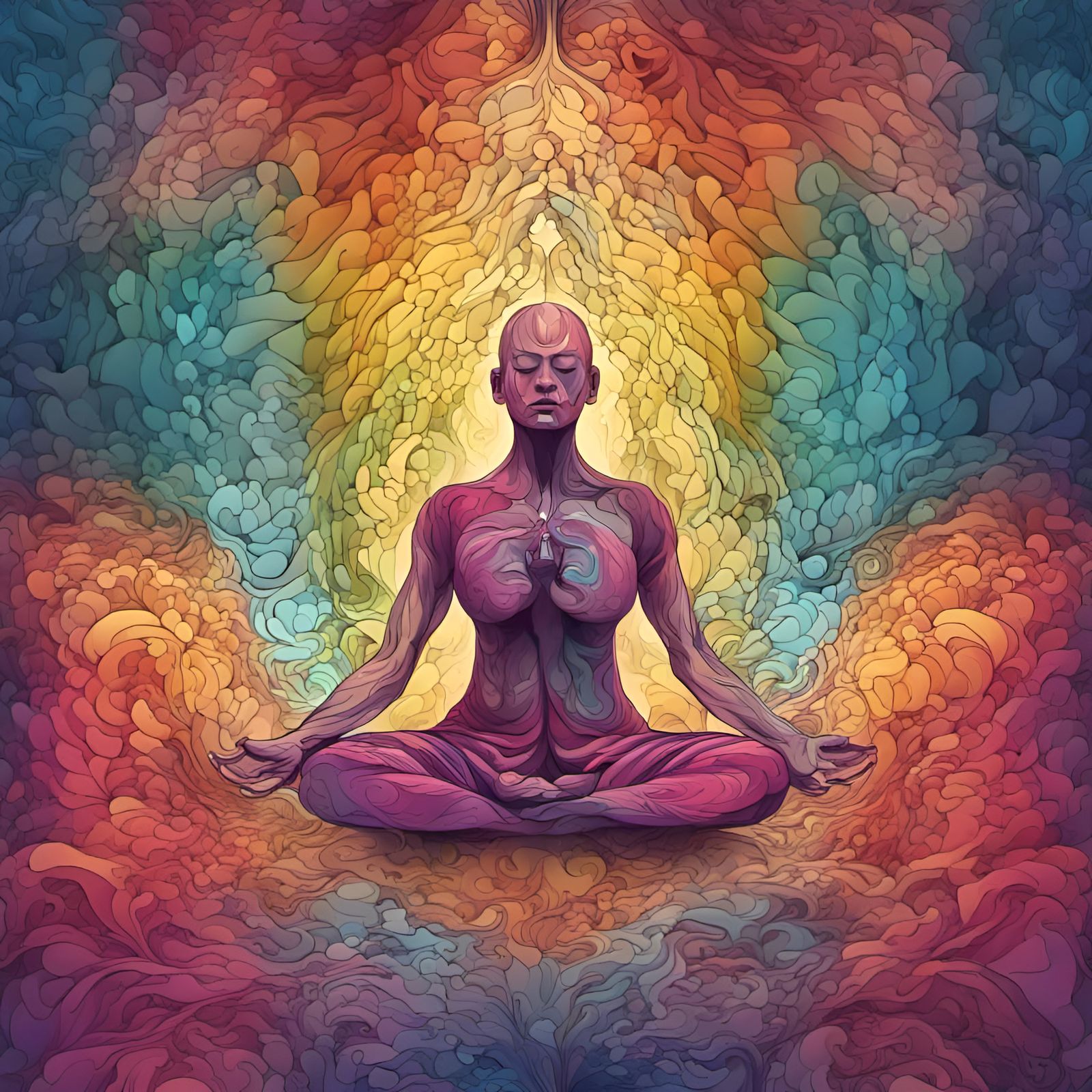 Vibrant Breathwork Art with Abstract Fractal Design