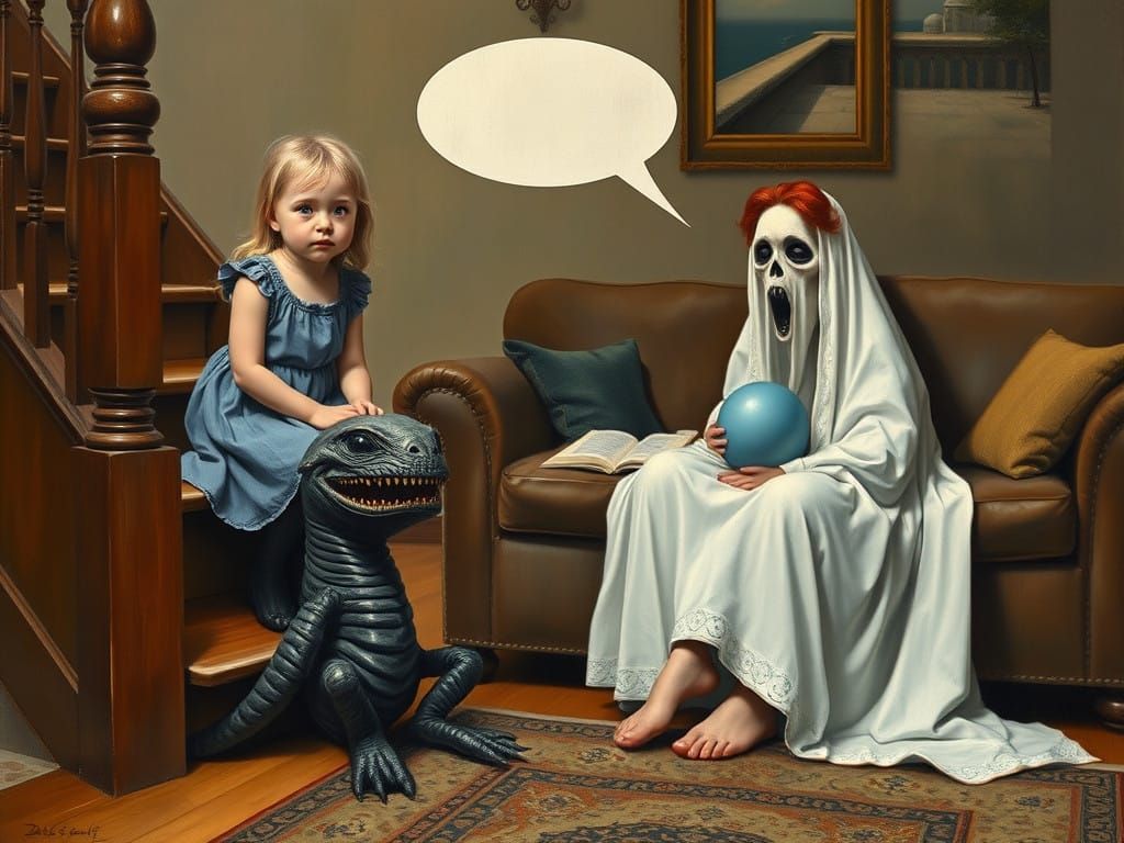 Little Girl Confronts Alien Monster in Realistic Manner