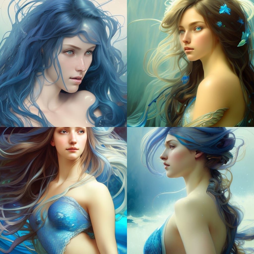 Enchanting Mermaid Portrait in Hyperdetailed Style