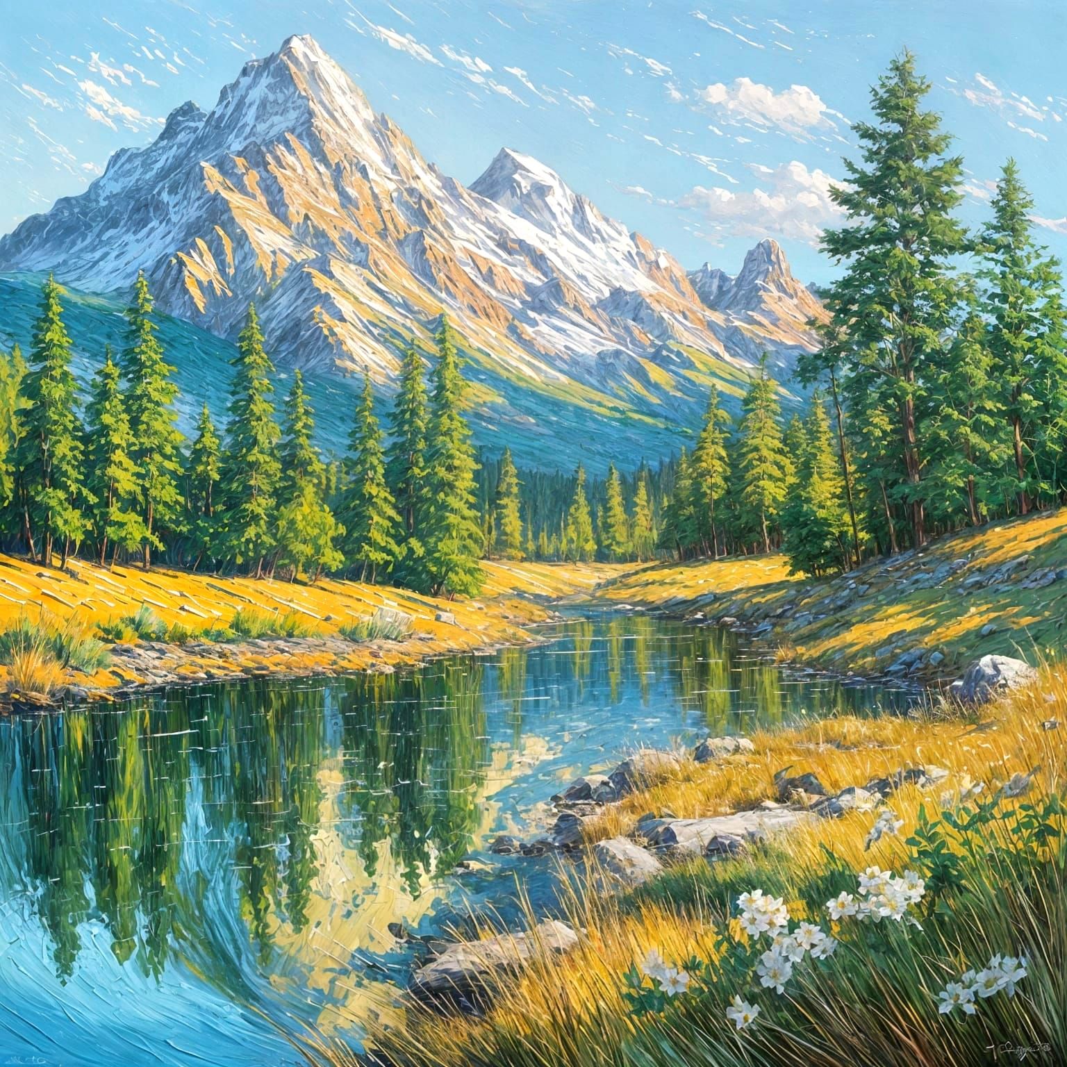 Masterful Brushstroke Landscape Painting