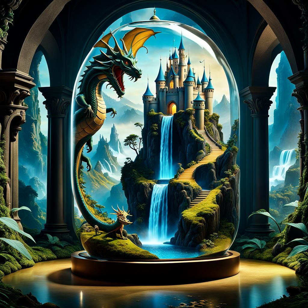 Enchanted Forest and Castle in Glass Jar