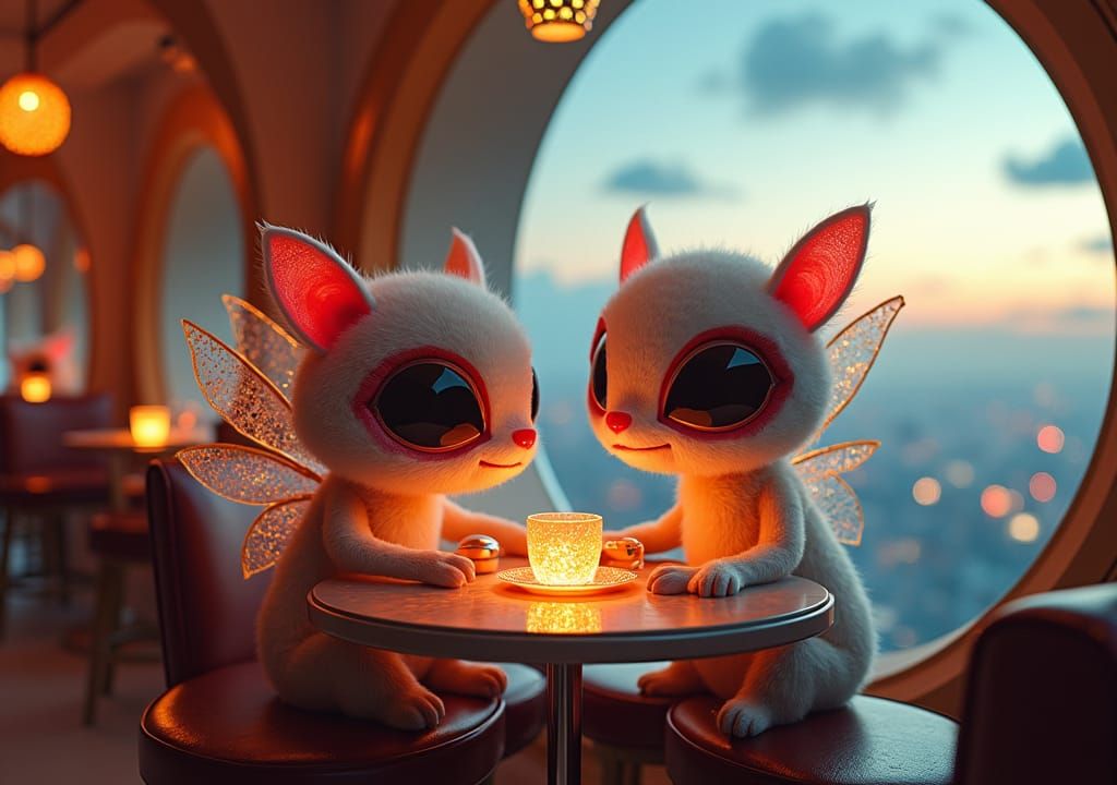 Anthropomorphic Schwas in Ritzy Skycafe Atmosphere