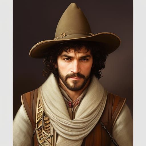 Halfling Musketeer Portrait in Detailed Fantasy Style