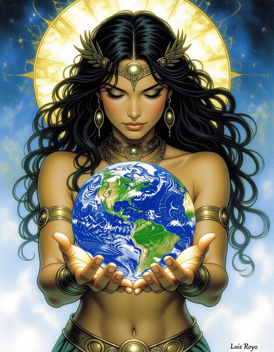 Gaia Embraces Earth in Powerful Artistic Rendition