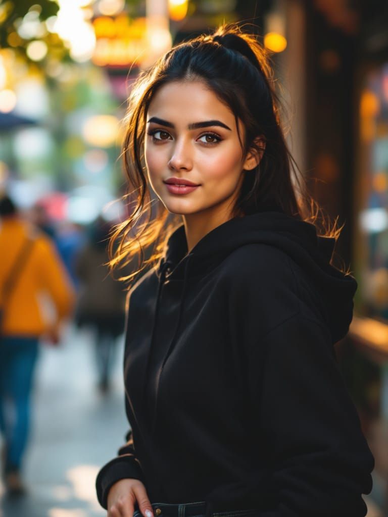 Hyperrealistic Portrait of a Young Indian Woman