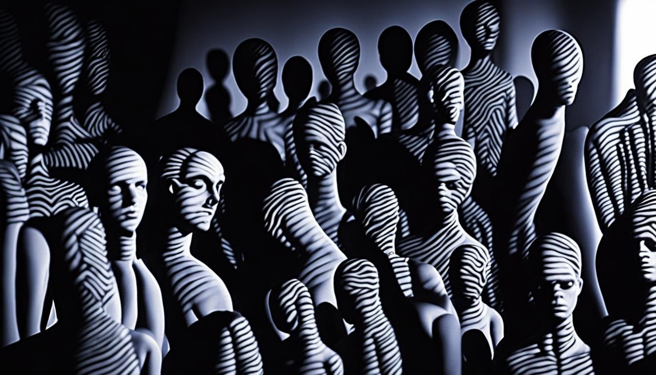 Haunting Porcelain Mannequin in Charcoal Drawing