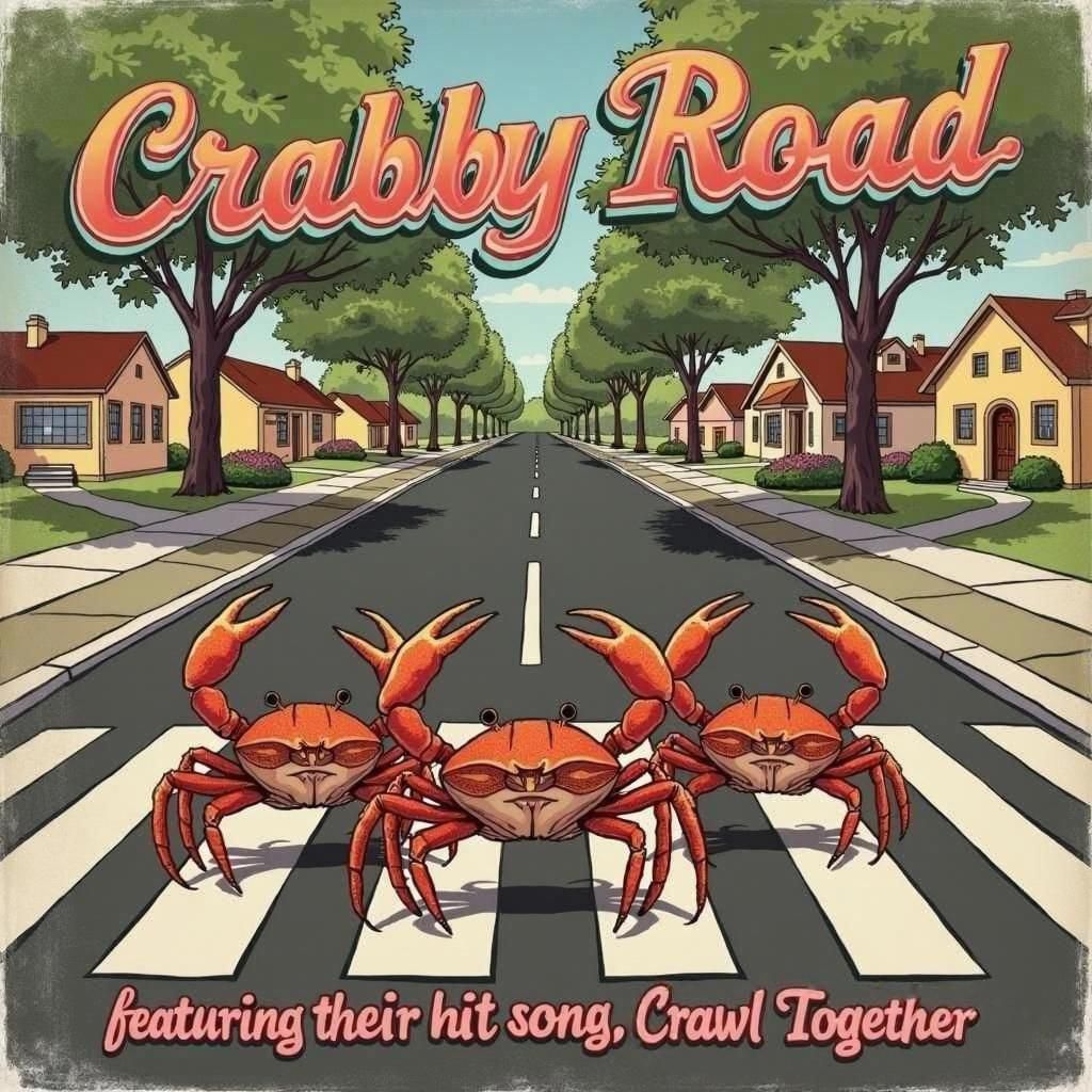 Retro Album Cover: Crabs on Crabby Road