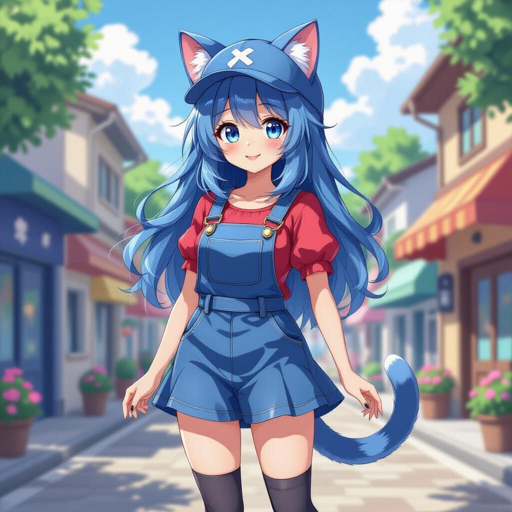 Anime Girl in Super Nintendo Land, Digital Art