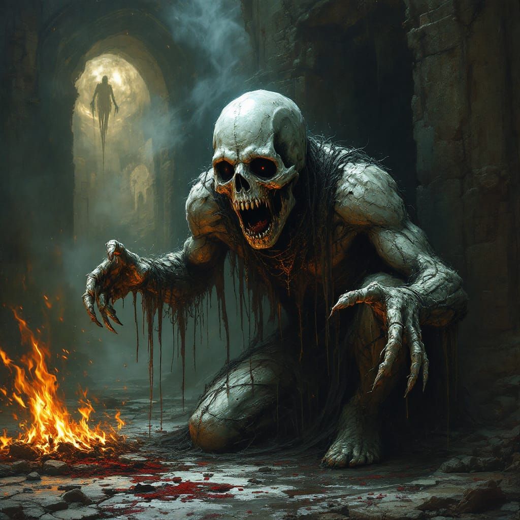 Haunted Ancient Being Crying