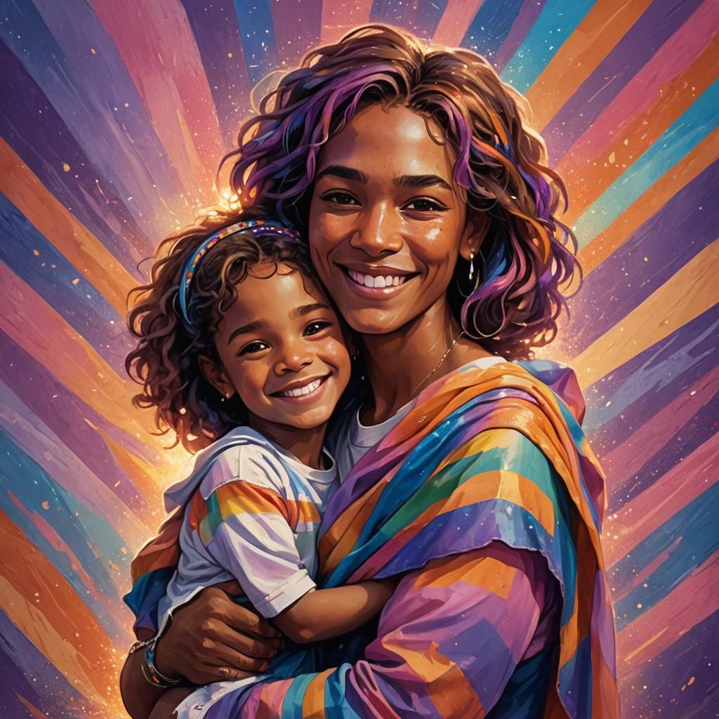Transgender Parent and Child Fantasy Art