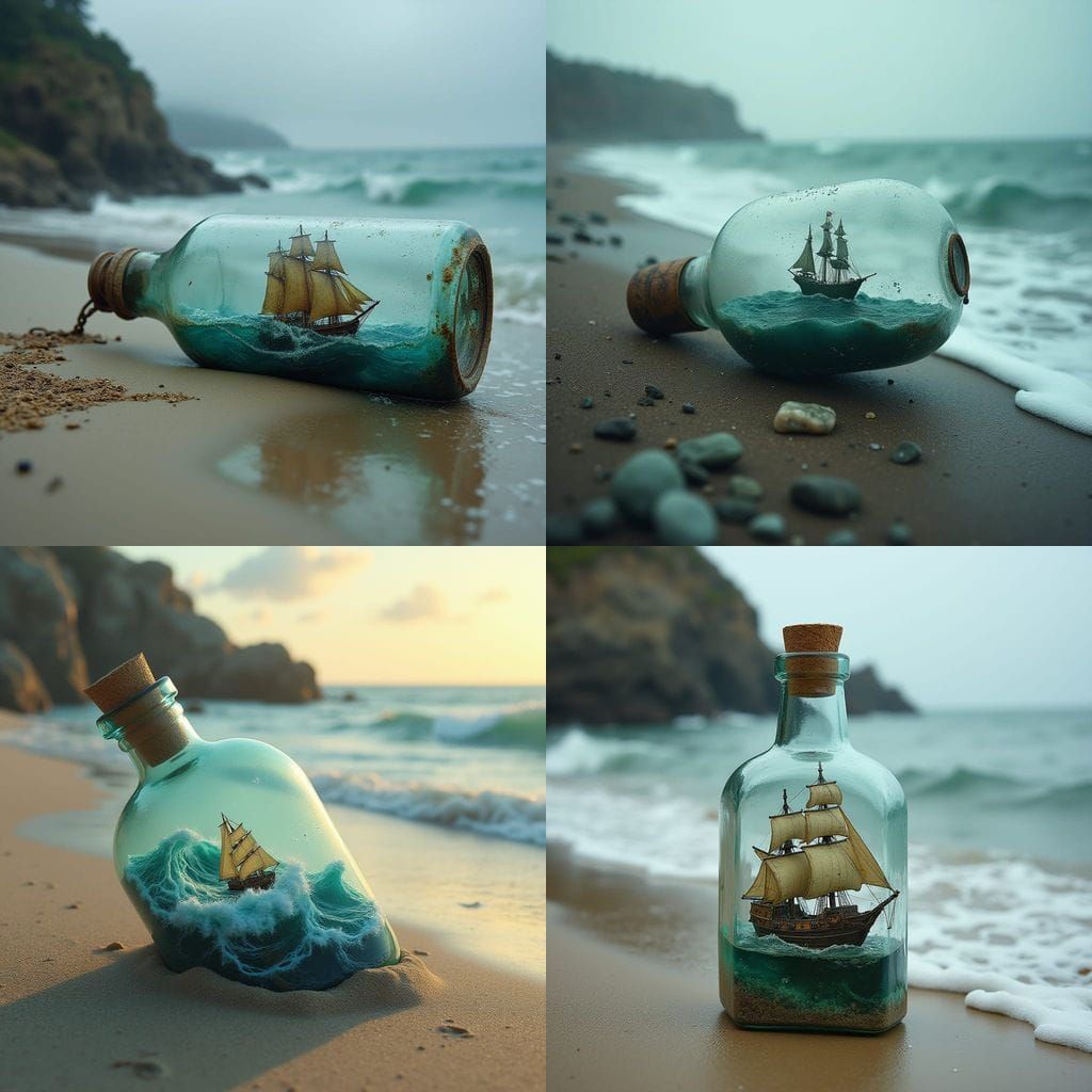 Ship in a Bottle Washed Ashore