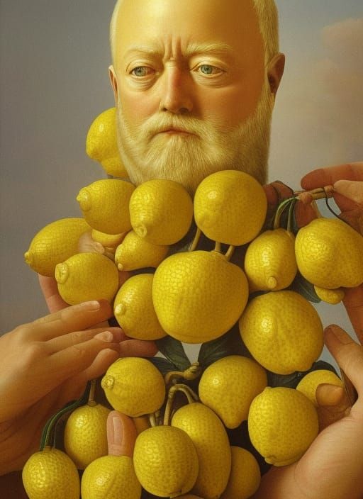 Photorealistic Leopold II of Belgium with Lemons