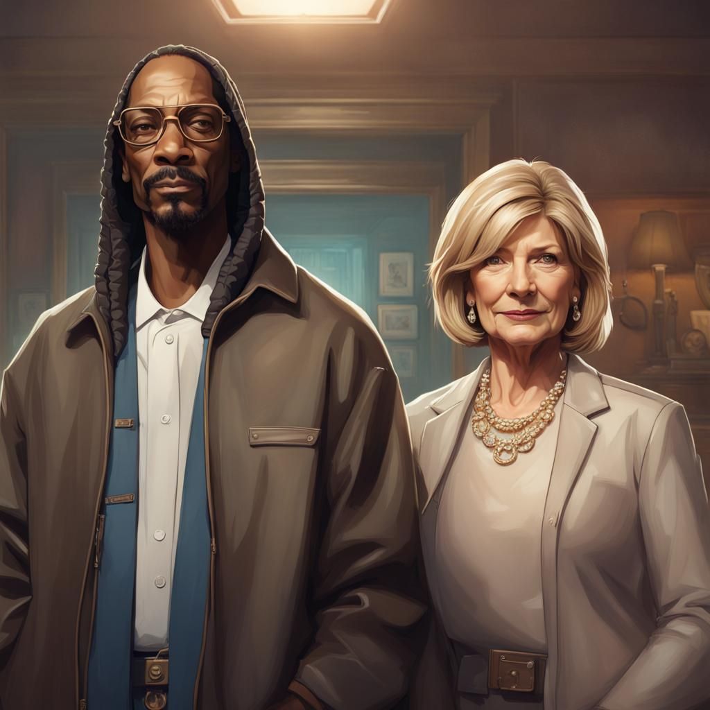 Snoop Dogg and Martha Stewart Crime Scene Portrait