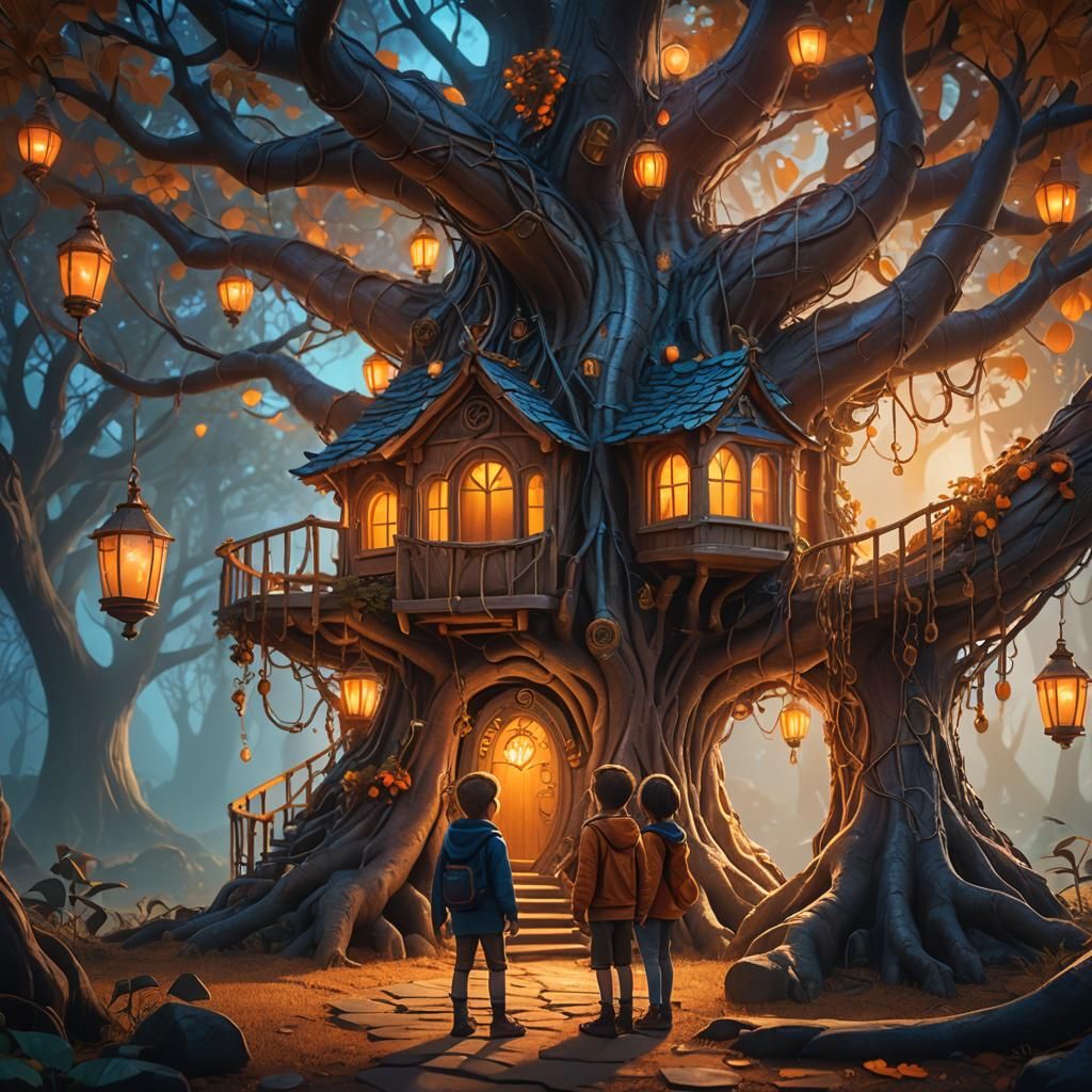 Magical Treehouse Concept Art in Unreal Engine 5