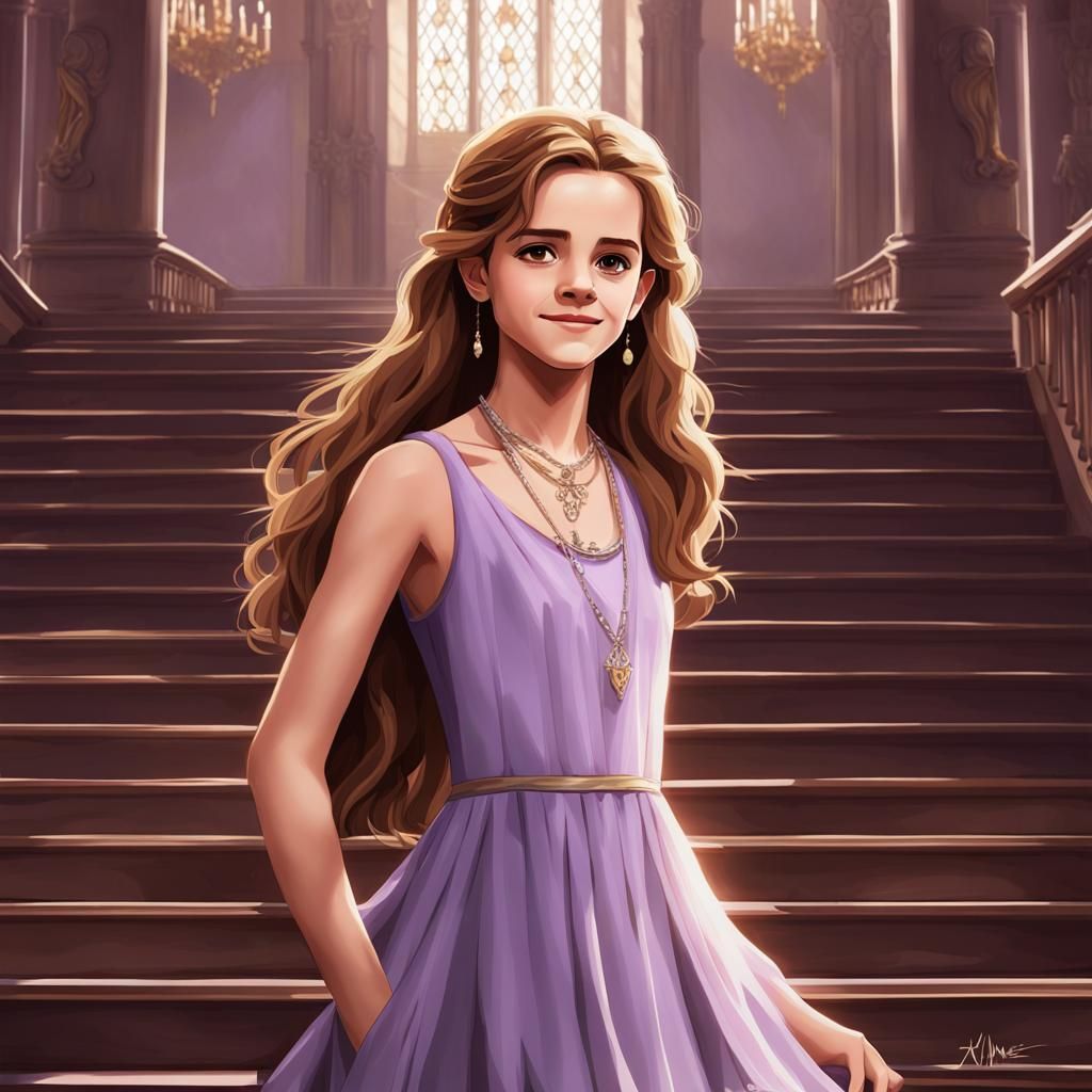 Emma Watson as Hermione Granger in 3D Anime Art