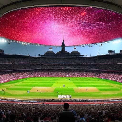 Night Cricket Stadium Crowd Cheers Star Player