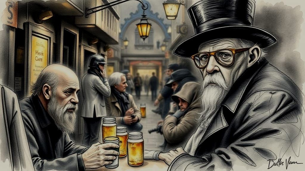 Detailed Butler Close-Up in Watercolor Style