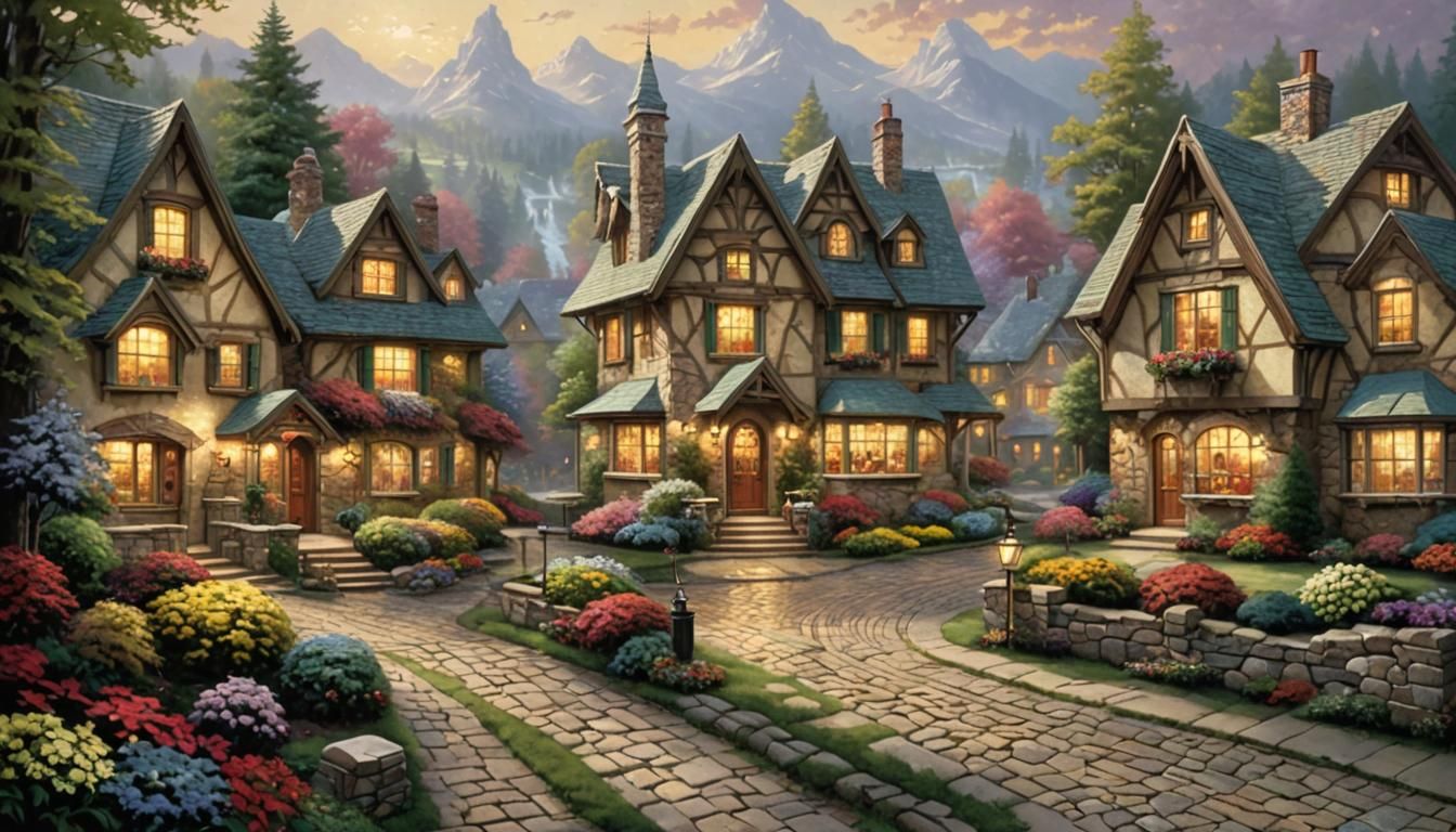 Luminous Landscape in Kinkade Style