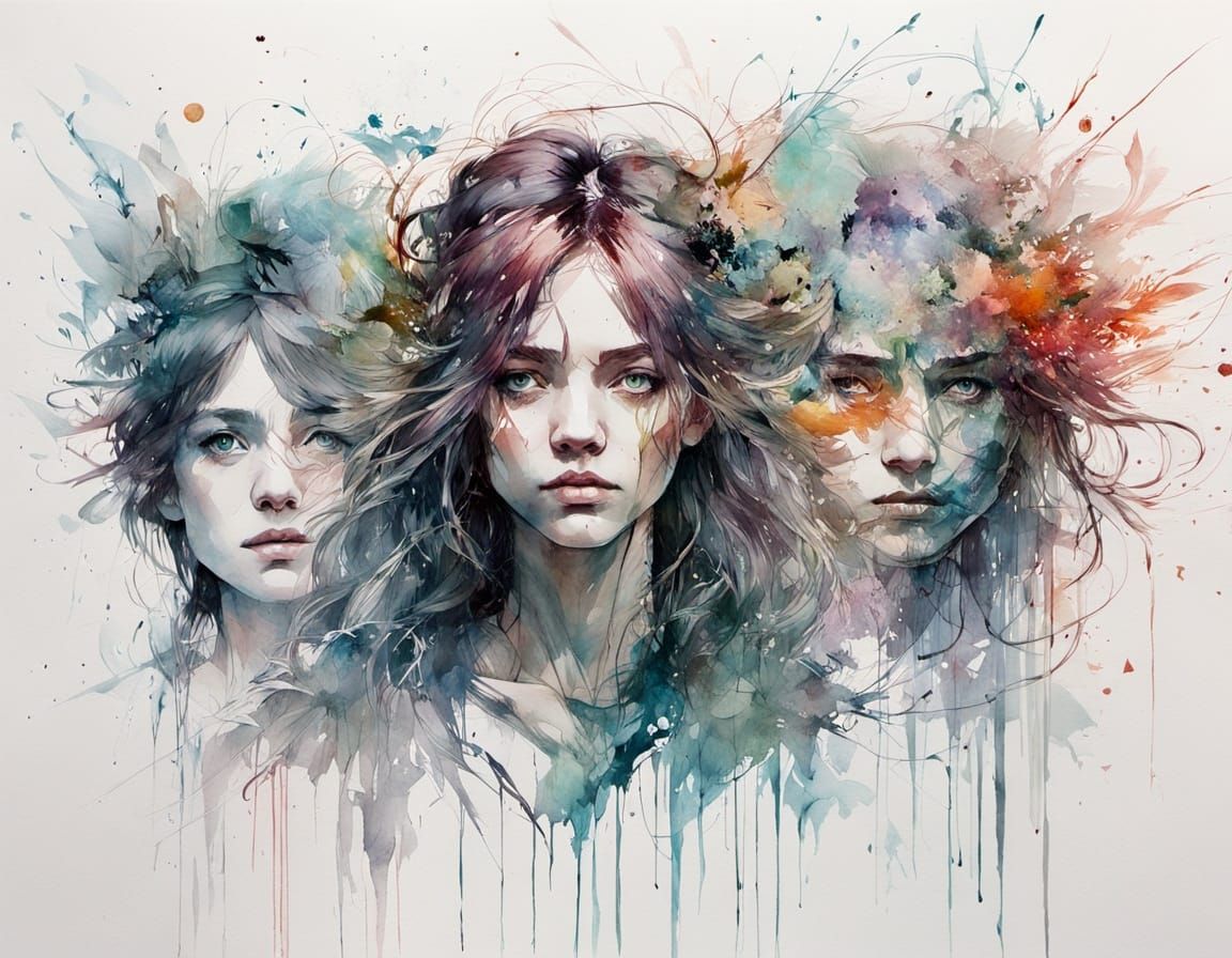 Ethereal Watercolour Portrait with Cinematic Styling