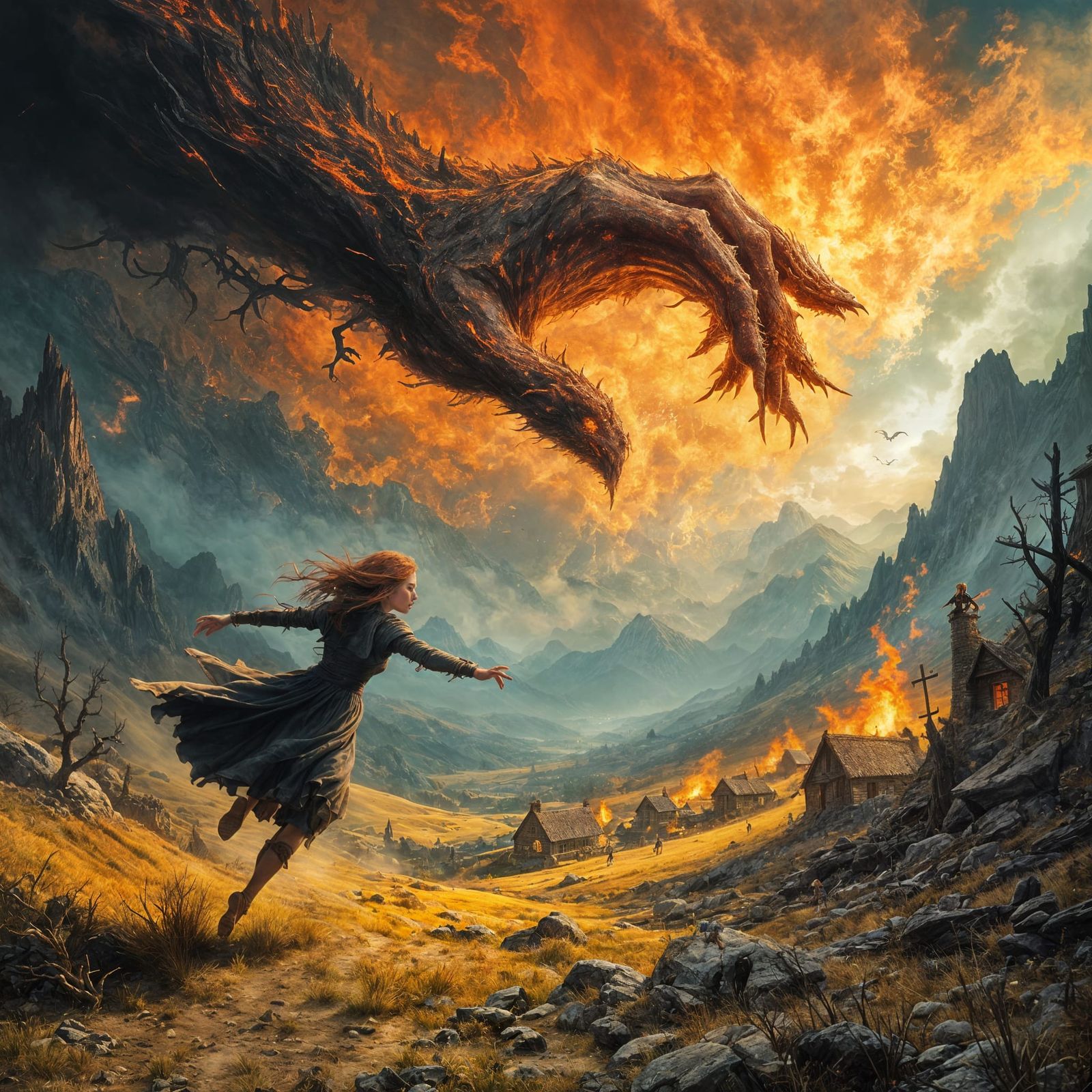 Demonic Hand Descends Upon a Devastated Valley