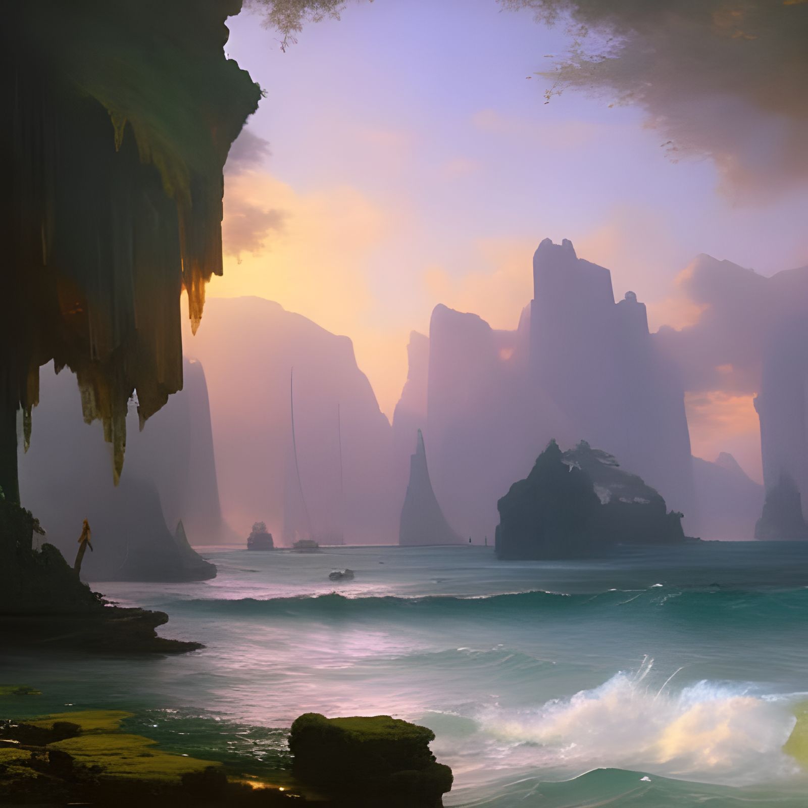 Subaquatic World in Realist Painting Style