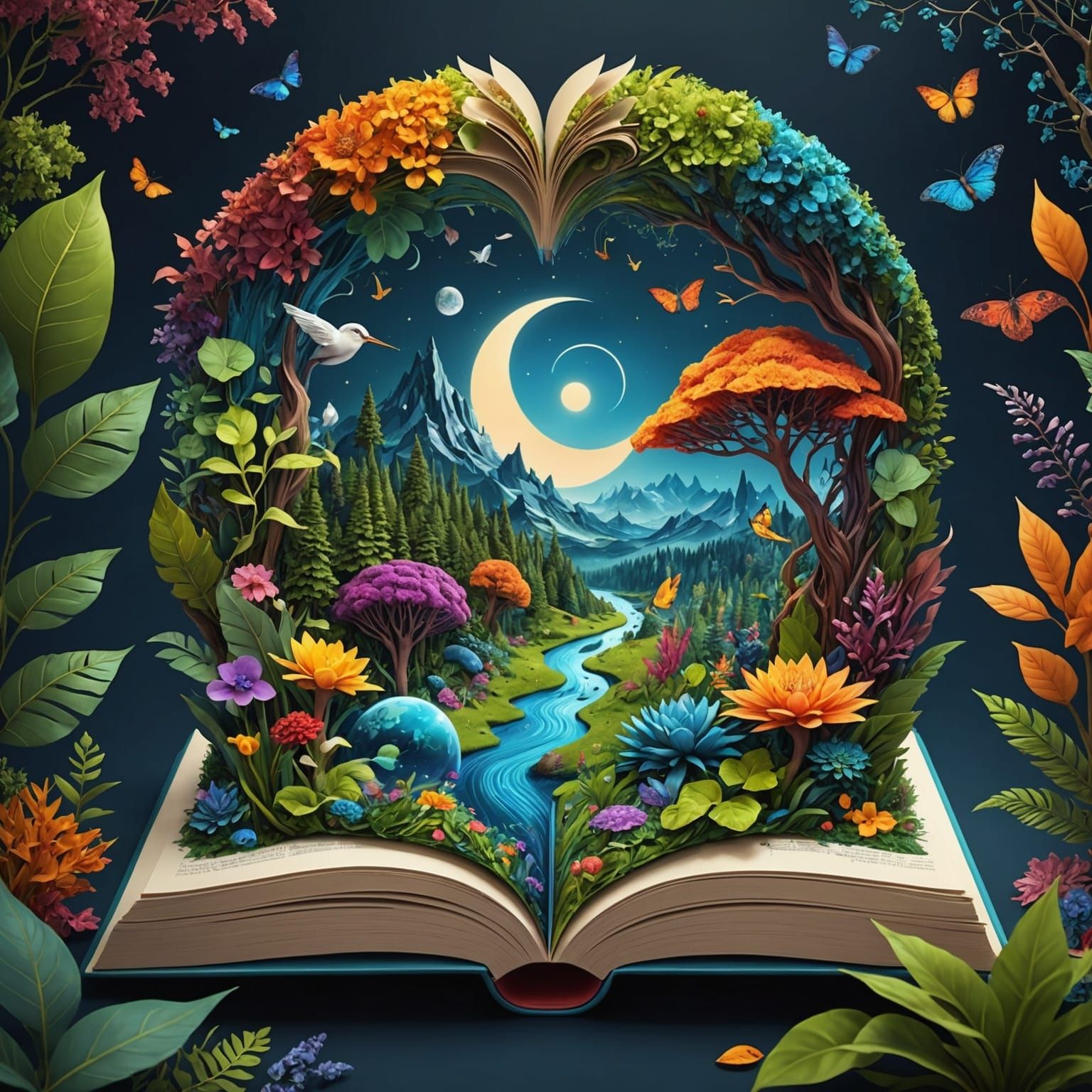 Nature World Emerges: Detailed Matte Painting