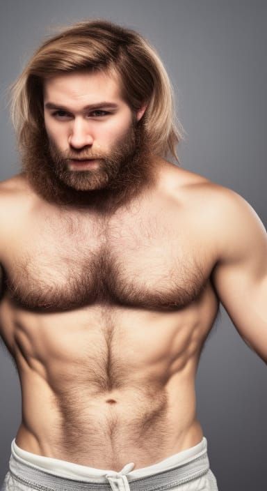 a sweet-faced hairy blonde man