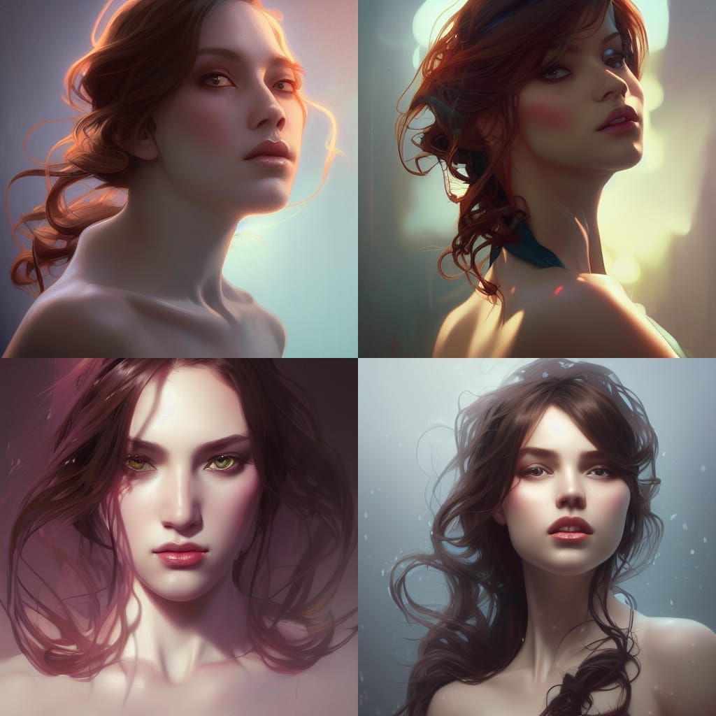 Alluring Portrait in Hyperdetailed Style