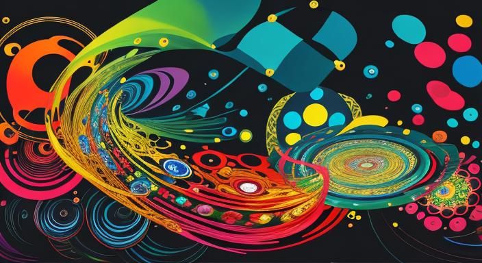 Dynamic Graphic Score in Takashi Murakami Style