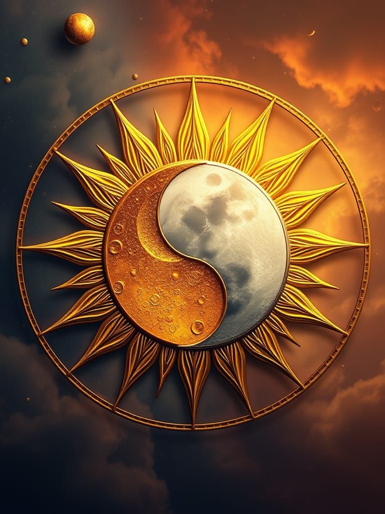Yin Yang Sun and Moon Celestial Harmony