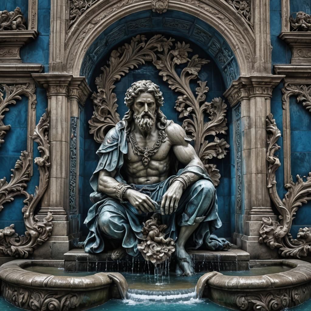 Hyperrealistic Fontaine Bleau Photograph in HDR