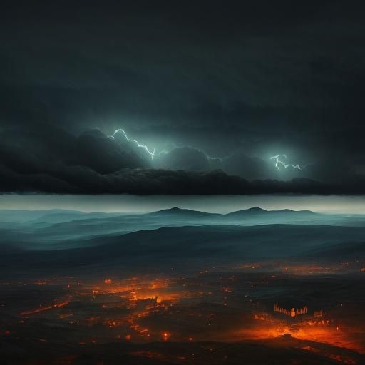 Mystical Resurrection Scene in Beksiński-Inspired Digital Pa...