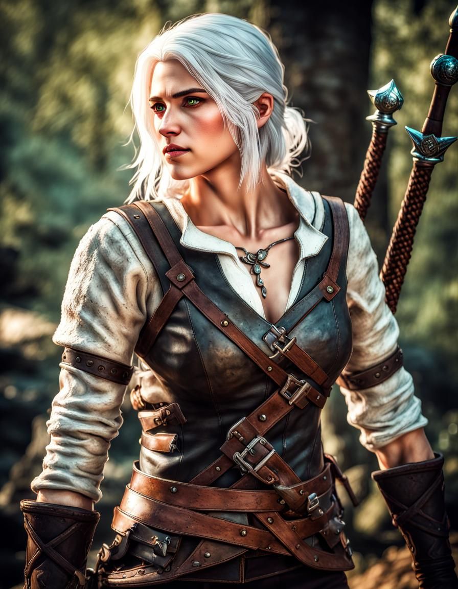 Hyperrealistic Ciri Portrait: Witcher's Adventurous Spirit