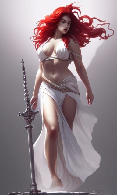 Lady Justice Concept Art in Hyperdetailed Style