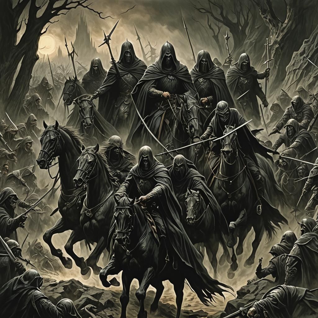 Dreaded Nazgûl Ringwraiths in Volumetric Lighting