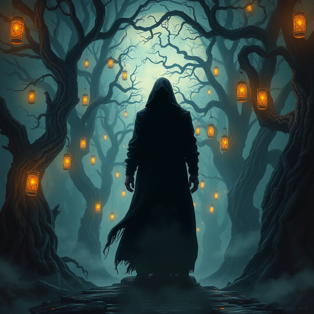 Mysterious Figure in Mystical Sector: Dark Surrealism