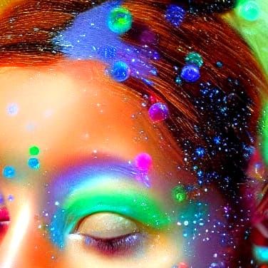 Surreal Woman with Magical Light in a Dreamlike Setting