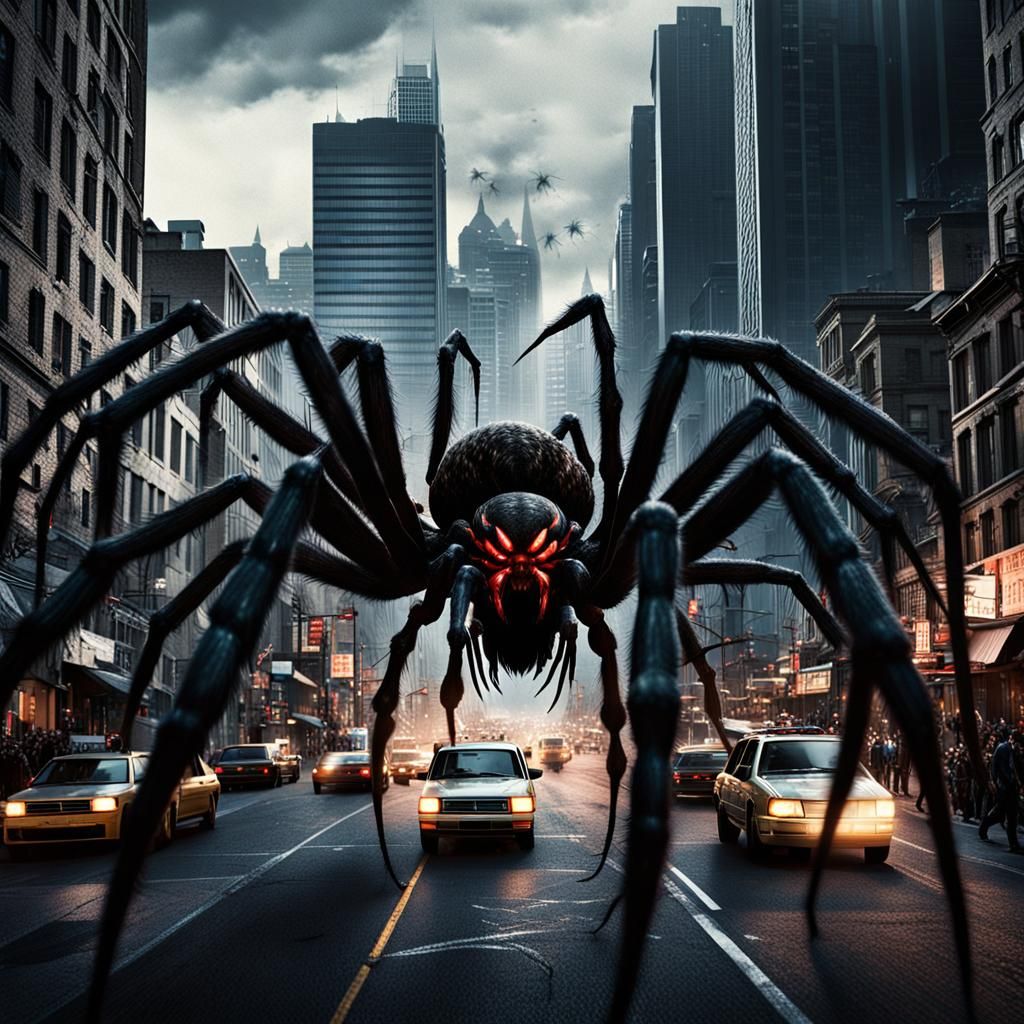 Giant Spider Attack on City: Cinematic Horror
