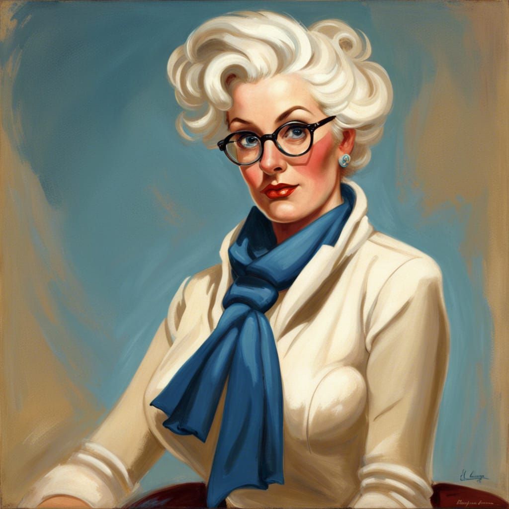 Elegant Woman in Gil Elvgren Pin-Up Style