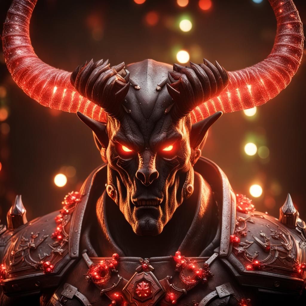 Festive Baron of Hell with Christmas Lights