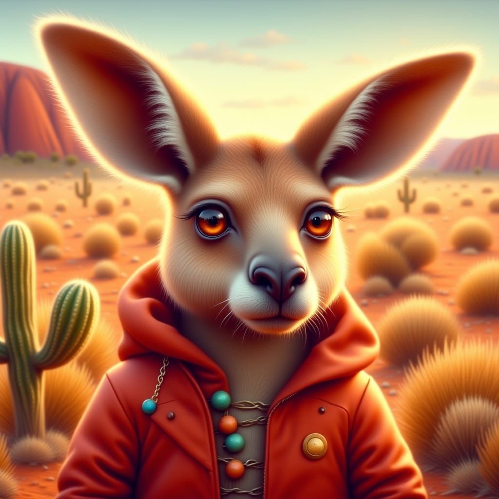 Kangaroo Jack in Outback Desert Scene