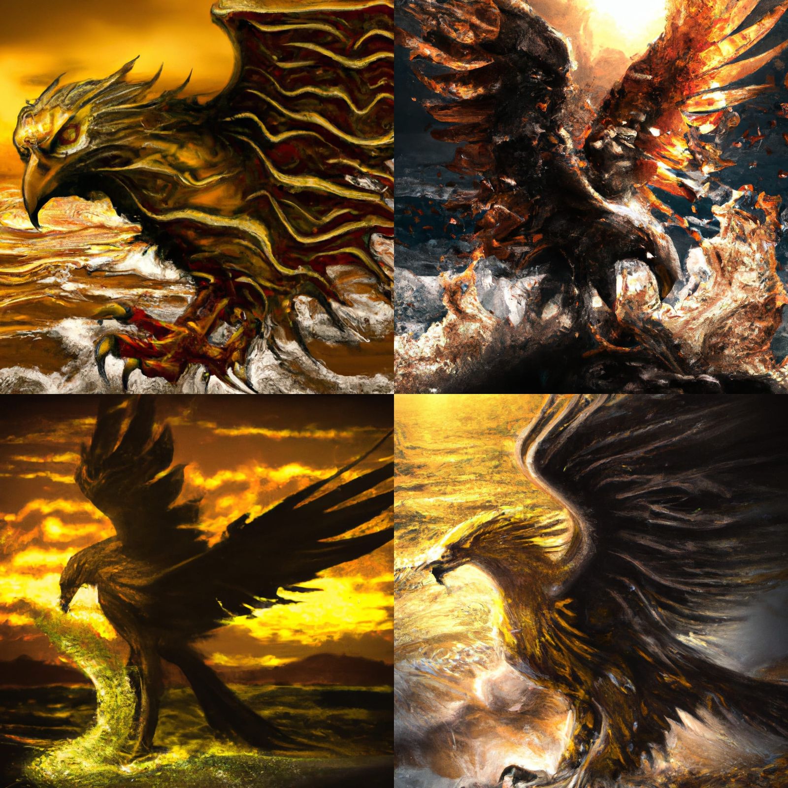 Eagle-Dragon Hybrid Creature in Hyperrealistic Splash Art